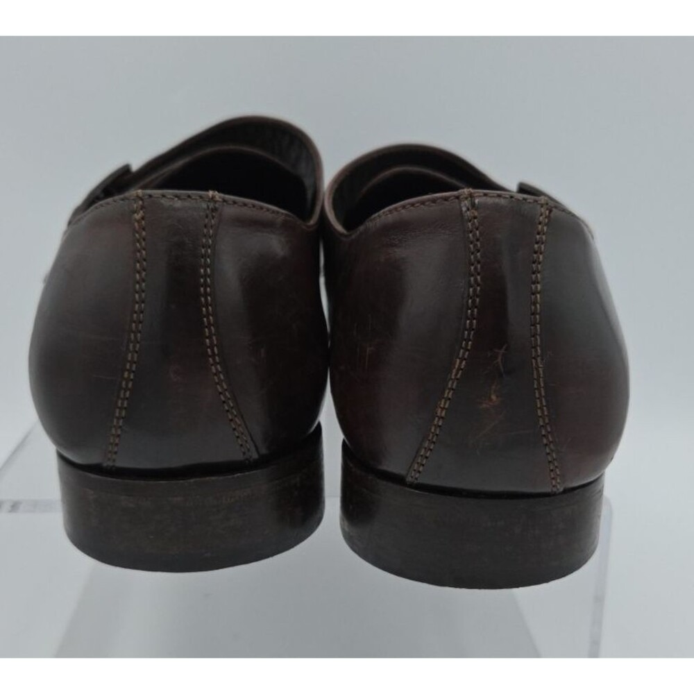 Paul Fredrick Dark Brown Leather Loafers Monk Strap Size 13 US Made In Italy - Picture 6 of 8
